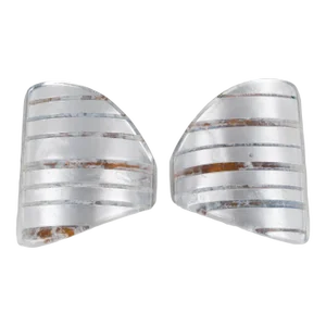 Anne and Frank Vigneri Lucite Pair of Clip Earrings With Silver Foil