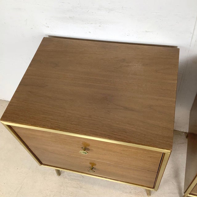 Mid-Century Two Drawer Nightstands For Sale - Image 4 of 12
