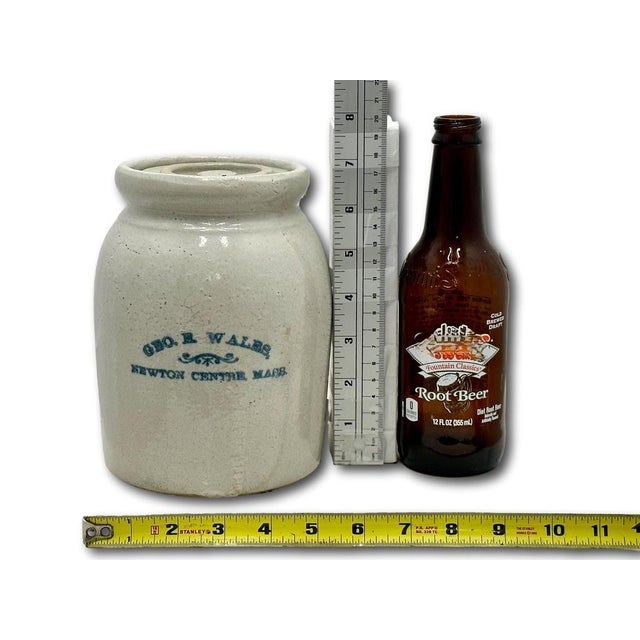 This is a Great Looking Antique Early American Stoneware Oyster Crock - Jar. Circa Approx 1890s to 1910. The Front...