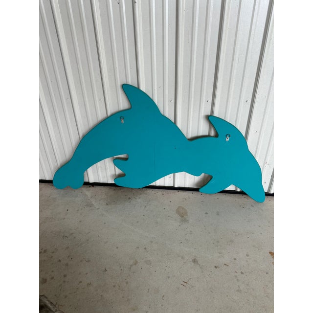 1980’s Monumental Coastal Twin Dolphin Wall Mirror For Sale - Image 10 of 12