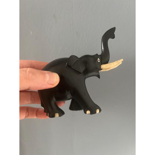Ebony Vintage Hand Carved Ebony Elephant Set For Sale - Image 8 of 9
