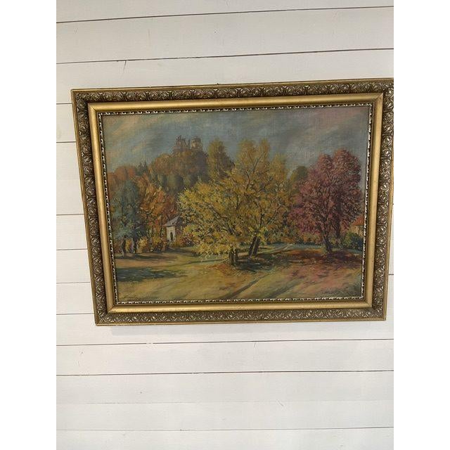 Textile Landscape Composition, Oil Painting on Canvas For Sale - Image 7 of 7
