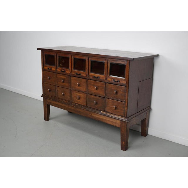 Vintage German Oak Haberdashery Shop Cabinet, 1920s For Sale - Image 17 of 18