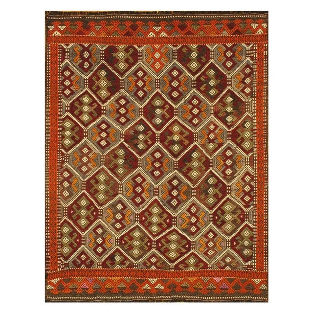 1970s Vintage Sumac Wool Rug For Sale - Image 5 of 5