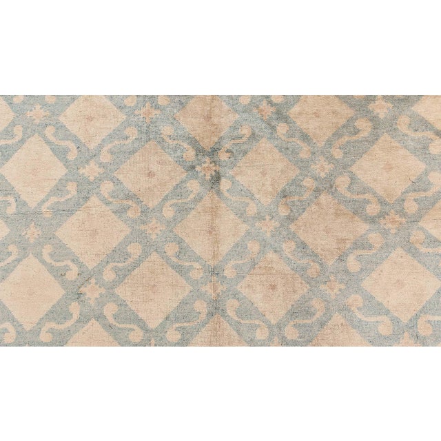 Art Deco Doris Leslie Blau Vintage Chinese Art Deco Rug in Celadon and Ivory For Sale - Image 3 of 9