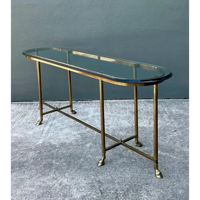 Vintage Brass Hoof Console Table For Sale - Image 10 of 12