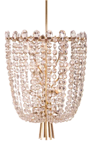 Cut Crystal Rondino Chandelier by J.T. Kalmar, 1950s