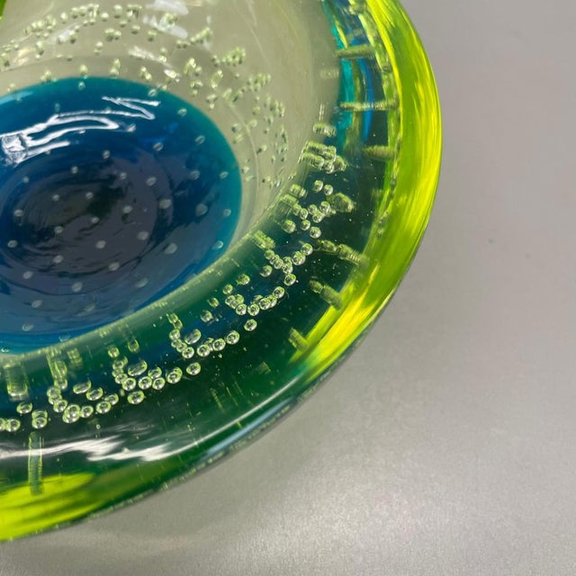 Large Murano Glass Bubble Yellow Bowl, Italy, 1970s For Sale - Image 14 of 18