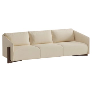 Cream Timber 4-Seater Sofa by Kann Design For Sale