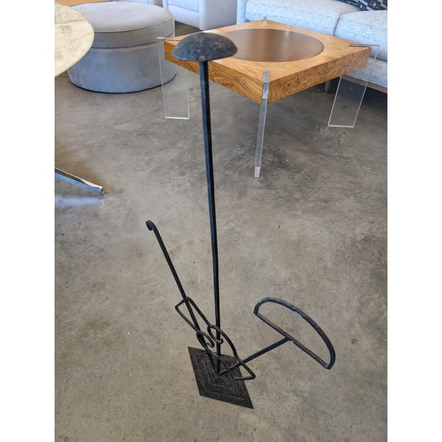 Vintage Art Deco Wrought Iron Valet Stand /Hat Stand For Sale - Image 9 of 10