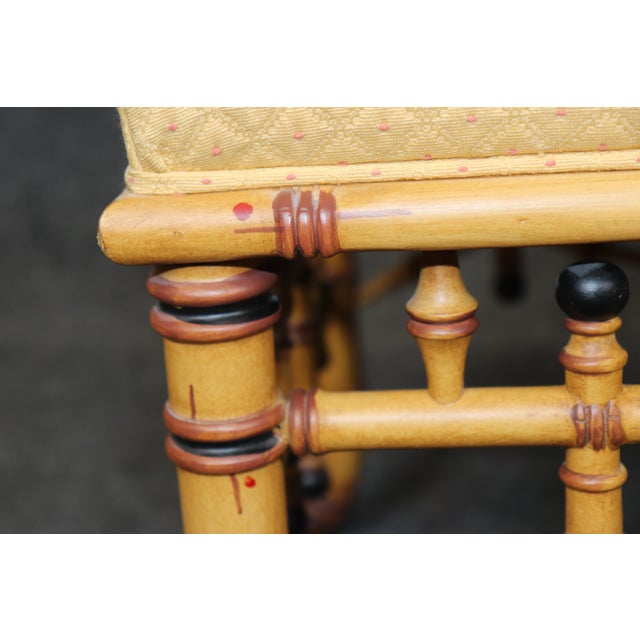 Pair Regency Style Faux Bamboo Benches or Stools by Hickory Chair For Sale - Image 9 of 12