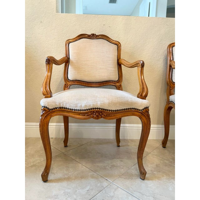 Set of 4 Rococo ,French Provincial , traditional French Louis XV Style fauteuil, arm chairs.
