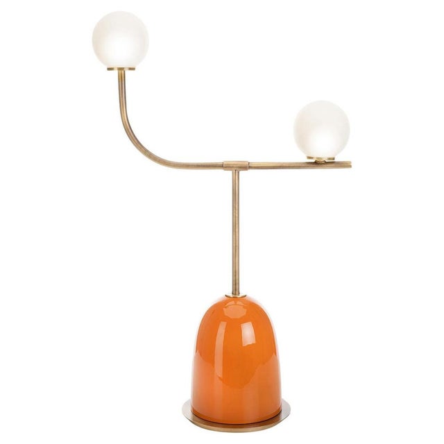 Gold Pins Arched Table Lamp by Marioni For Sale - Image 8 of 8