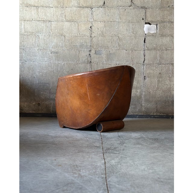 Bart Van Bekhoven 'Cocoon' Leather Lounge Chair For Sale In New York - Image 6 of 10