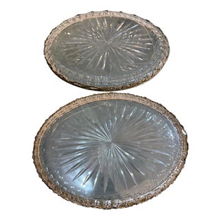 Late 19th Century Cut Crystal Dishes with 800 Sterling Silver Mounts, Germany, Set of 2 For Sale