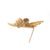 Vintage 18k Yellow Gold Sapphire Diamond Textured Wings Hummingbird Pin Brooch For Sale - Image 4 of 8