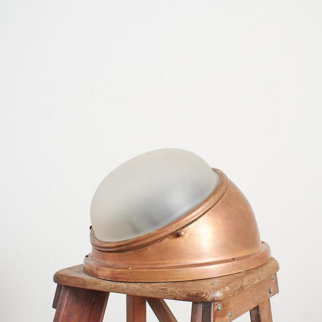 antique copper holophane french metro wall bulkhead light – angled originally found lighting the french parisian metro...