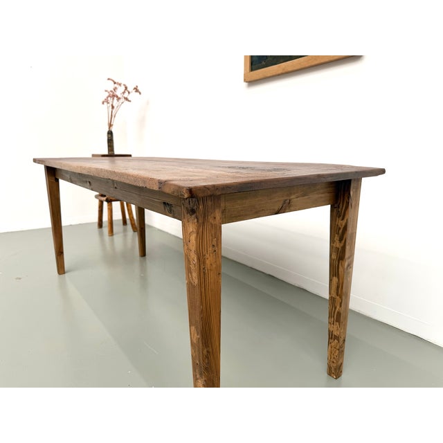 Farmhouse Table in Walnut with Tapered Legs, 1950s For Sale - Image 9 of 18