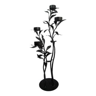 Vintage Late 20th Century Iron Candelabra for Votive or Tea Light For Sale