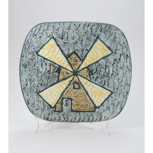 Cream Mid-Century Cortina Glaze Ceramic Wall Light with Windmill Motive, 1970s For Sale - Image 8 of 8