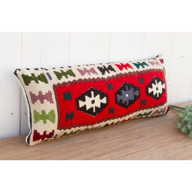 Tribal Pisco Old Peruvian Frazada Pillow For Sale - Image 3 of 8