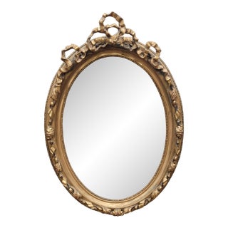 Large Early 20th Century French Oval Mirror For Sale