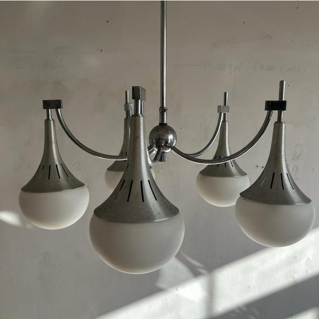 1970s Vintage Italian Chandelier attributed to Gaetano Sciolari, 1970s For Sale - Image 5 of 7