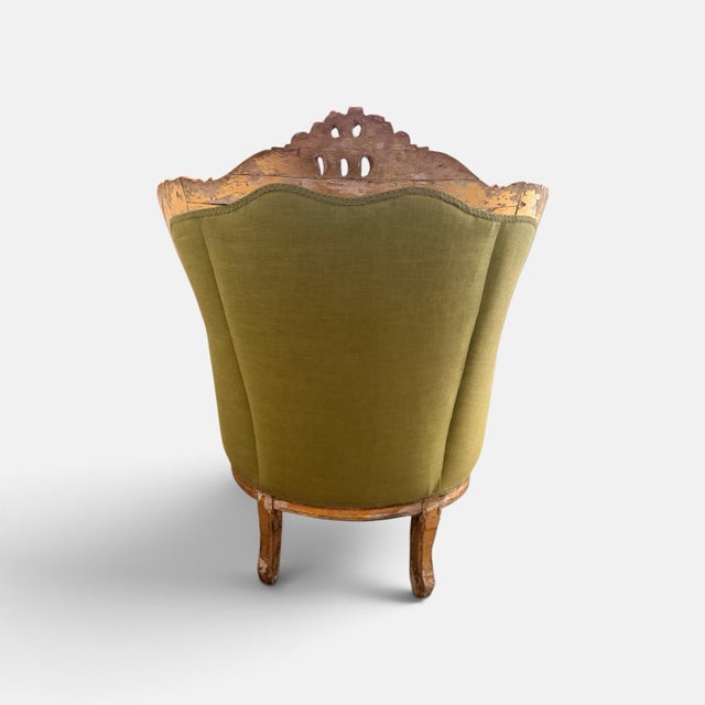 Rococo Modern Maximalist Carved Giltwood Armchair in Avant-Garde Daisy Meadow Floral For Sale - Image 3 of 10