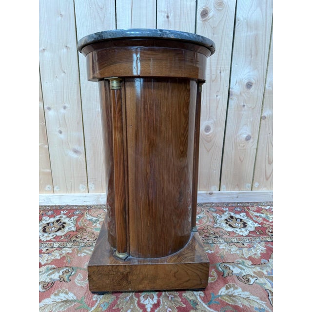 Empire Nightstand with Marble and Gilt Brass For Sale - Image 6 of 9