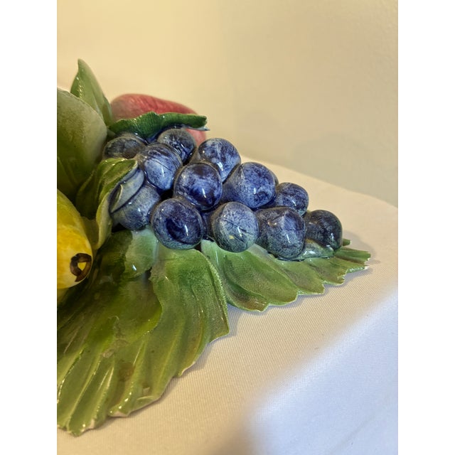 Mid 20th Century Vintage Italian Capodimonte Porcelain Fruit Taper Candle Holder For Sale - Image 5 of 12