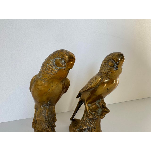 Vintage Solid Brass Bird Bookends – A Pair For Sale - Image 9 of 12