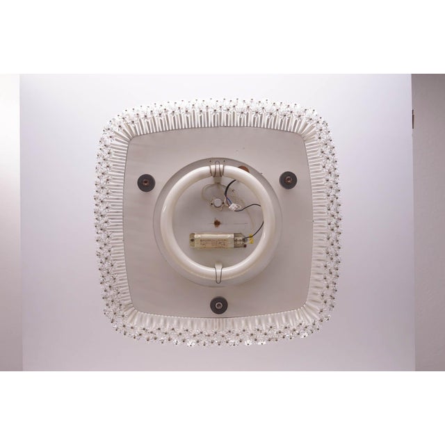 Glass Large Illuminated Mirror with Crystal Flowers For Sale - Image 7 of 8