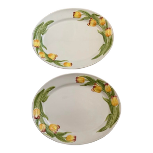 Vintage Italian Ceramic Platters - A Pair
