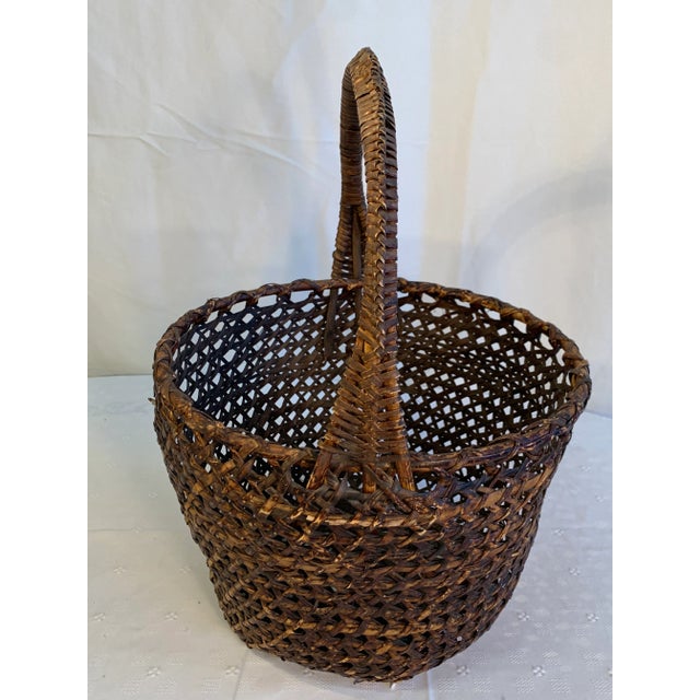 Early 20th Century Antique Primitive Gathering Basket For Sale - Image 5 of 11