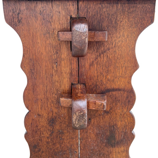 Wood 19th Century Belgian Oak Trestle Table For Sale - Image 7 of 12