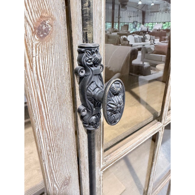 Arhaus Chorus Theory Reclaimed Pine French Casement Display Cabinet For Sale - Image 11 of 12