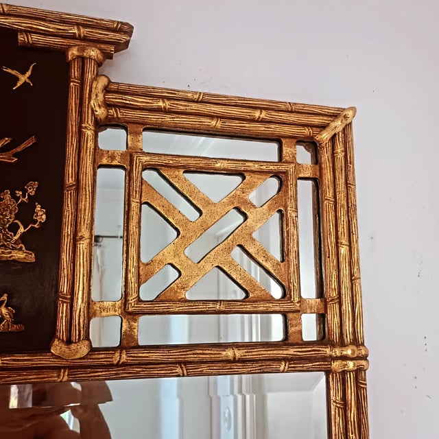Chinoiserie Friedman Brothers Large Chinoiserie Wall Mirror For Sale - Image 3 of 12