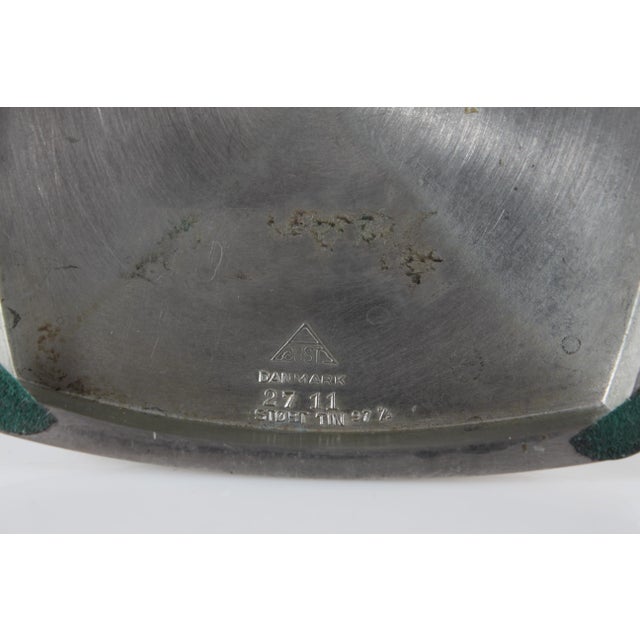 Metal Danish Square Based Candleholders in Polished Pewter by Just Andersen, 1960s, Set of 2 For Sale - Image 7 of 8
