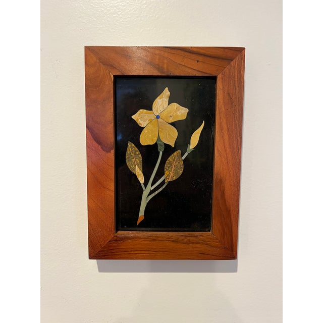 Mid Century Pietra Dura Flower Italy For Sale - Image 4 of 6