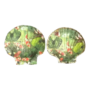 Vintage Boho Decoupage Shells - Set of 2