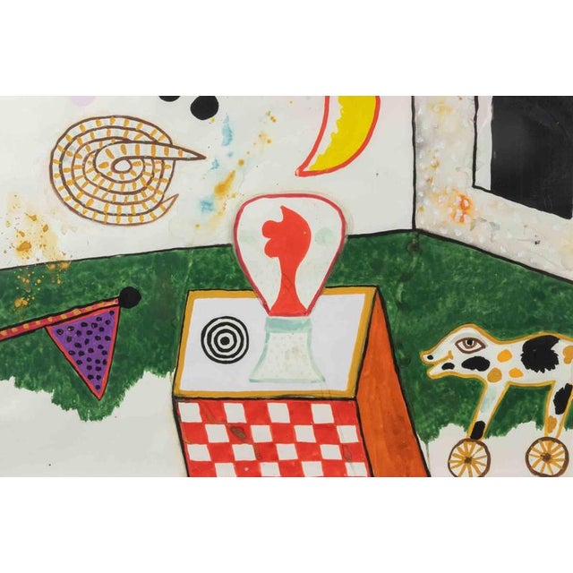 Mixed media on paper realized by Alan Davie in 1972. Hand signed and dated lower left. Titled upper left. A vibrant and...