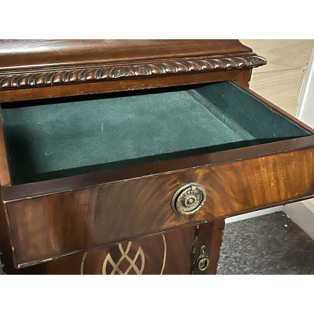 Gold Edwardian Mahogany Wine Cabinet Celleratte For Sale - Image 8 of 15