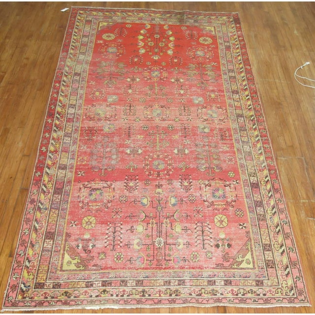 19th Century Zabihi Collection Khotan Worn Gallery Size Rug - 6'4" x 12'8" For Sale In New York - Image 6 of 8