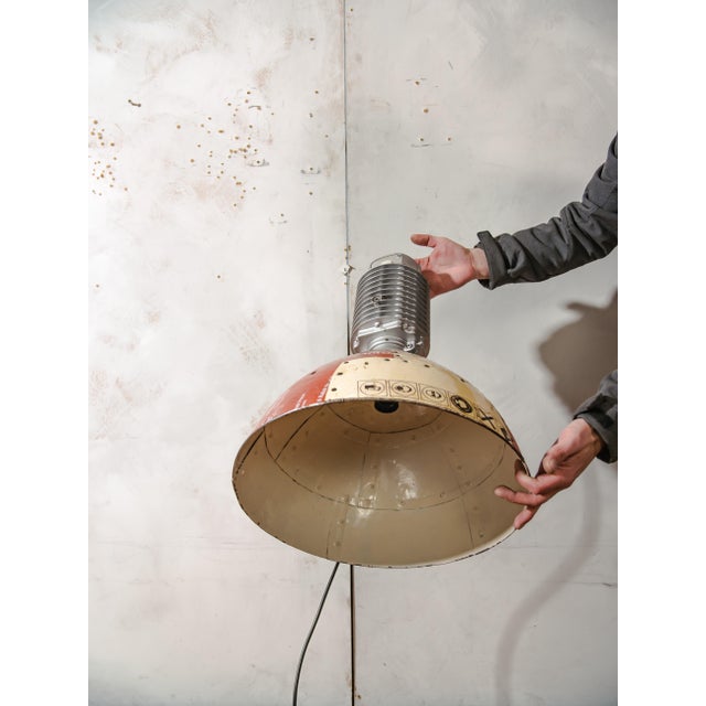 Vintage Industrial Austrian Zumtobel Staff Pendant Light with Fairtrade Tin Shade by Charles Keller, 1980s For Sale - Image 4 of 12