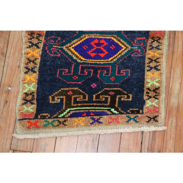 Mid 20th Century Colorful Mini Vintage Turkish Rug, 1'4 ''X 2'9'' For Sale - Image 5 of 6