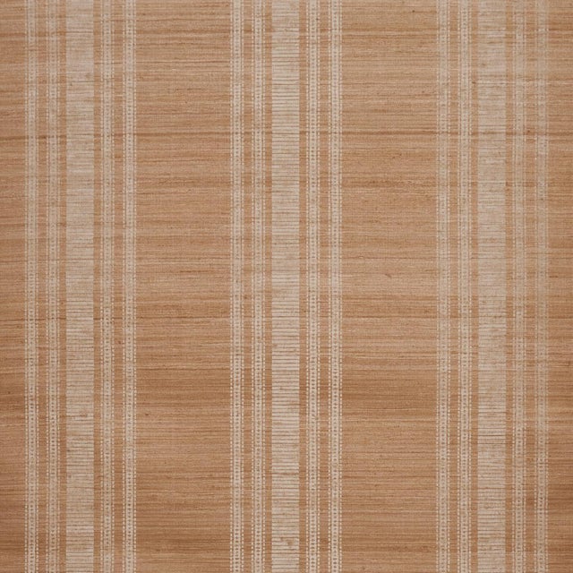 Schumacher Cassia Silk Stripe Wallcovering Wallcovering In Neutral For Sale In New York - Image 6 of 6