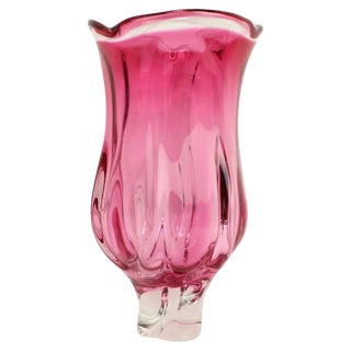 Art Glass Vase attributed to Josef Hospodka for Chribska Glassworks, 1960s For Sale