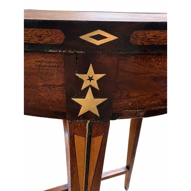 Early 19th Century Empire Mahogany Sewing Table with Brass Star Inlay by Jean-Joseph Chapuis For Sale - Image 5 of 10