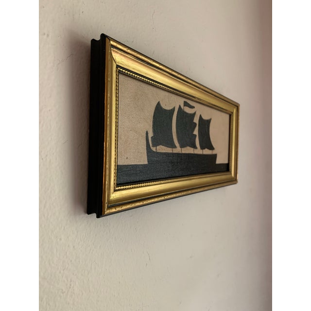 A small but striking seascape in silhouette, this piece captures timeless simplicity and contrast. The ship’s form,...