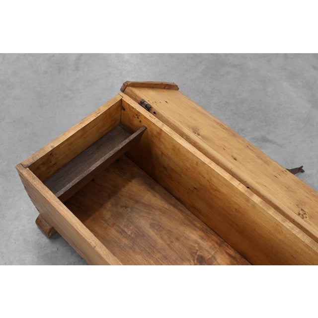 Brown Rustic Oak Wooden Chest, France, 1900 For Sale - Image 8 of 11